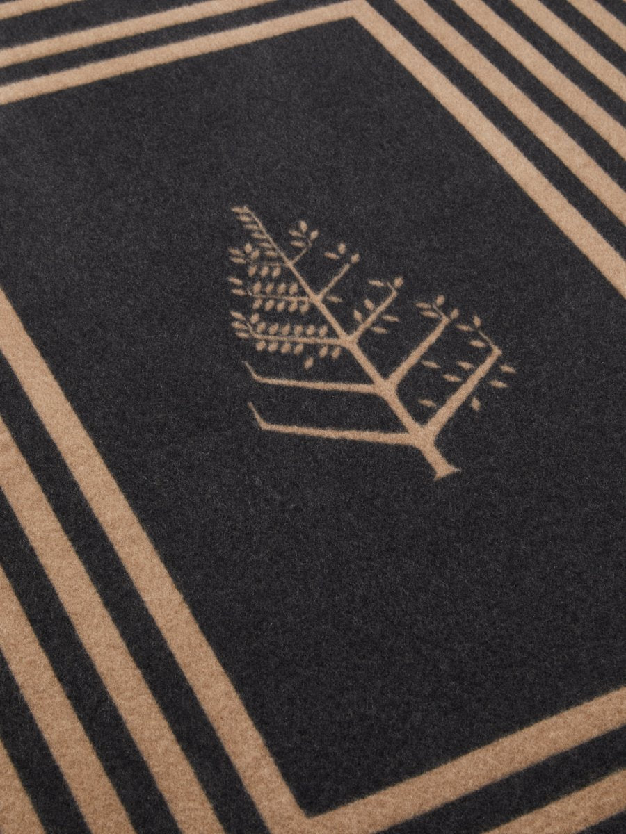 Leather Trim Throw