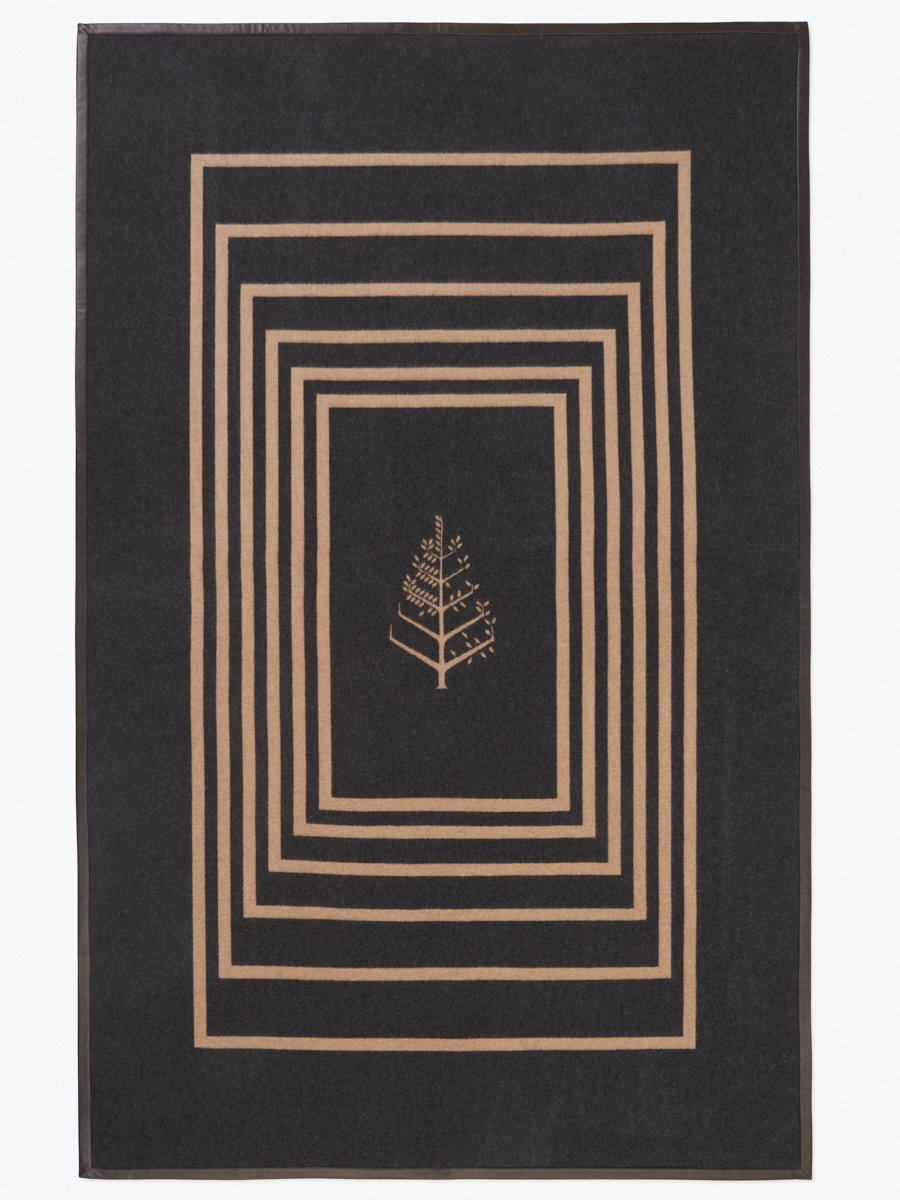 Leather Trim Throw