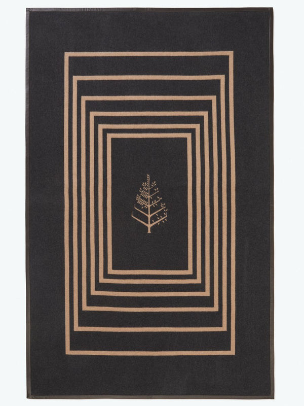 Leather Trim Throw